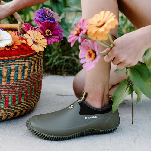 Image of Trudave Garden Shoes for Men & Women, Waterproof Rubber Shoes with 4.5mm Neoprene, Womens Rain Boots for Gardening,Size 6-13