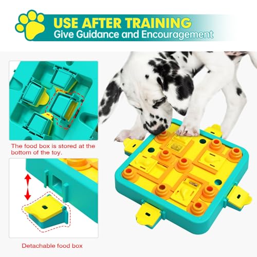 Dog Puzzle Toy Mental Stimulation - Level 3 in 1 Dogs Food Feeder Puzzle, Dog Treat Puzzle Feeder (Advanced-Blue Board)