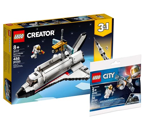 Lego Creator 3-in-1 Space Shuttle Abenteuer 31117 + Raumfahrtsatellit 30365 (Polybag) - Collectix Lego Set - 36 Teile - Alter: 3 Jahre - 12 Jahre