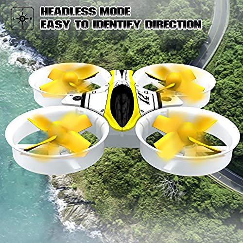 Mini Drone RC Nano Quadcopter for Kids and Beginners, RC Helicopter Plane with Auto Hovering, 3D Flip, Headless Mode and 3 Extra Batteries To ys for Boys and Girls … (Yellow)