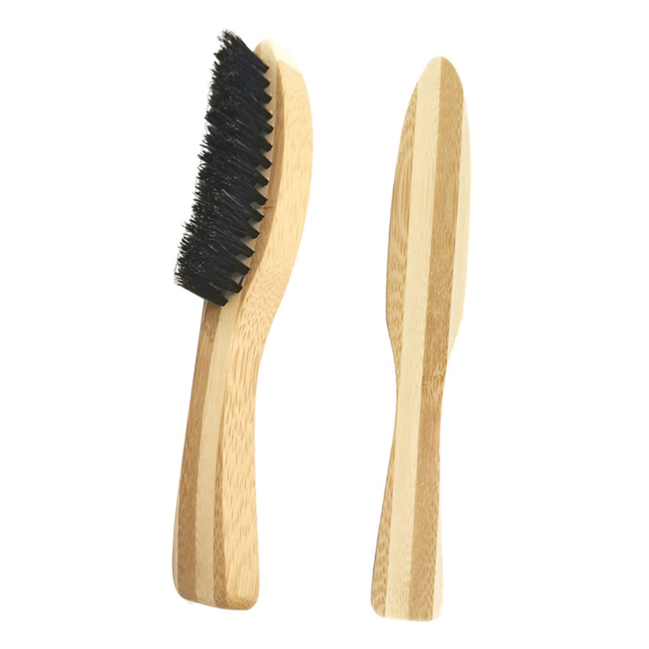 NULYLU Wooden Handle Beard Brush Practical Beard Mustache Brush Solid Wood Comb Beard Care Accessory for Home Barber Shop