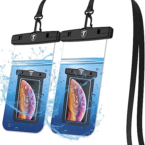 Tiflook Waterproof Pouch Phone Dry Bag Underwater Case for Samsung Galaxy S24 S23 S22 S21 S20 S10 S9 A15 A12 A32 A52 A02S A11 A21 A51 A71 Phone Pouch for Beach with Lanyard Neck Strap, Clear (2 Pack)