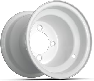 GTW White Steel Golf Cart Wheel | 8x7 | 2:5 Offset | 4x101.6mm Bolt Pattern