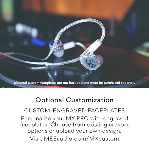 Image of MEE audio Professional MX4 PRO Quad-Driver Hybrid Musicians In Ear Monitor Headphones with High-Resolution Reference Sound, Noise Isolating Earbuds Earphones with Detachable Cables, Transparent