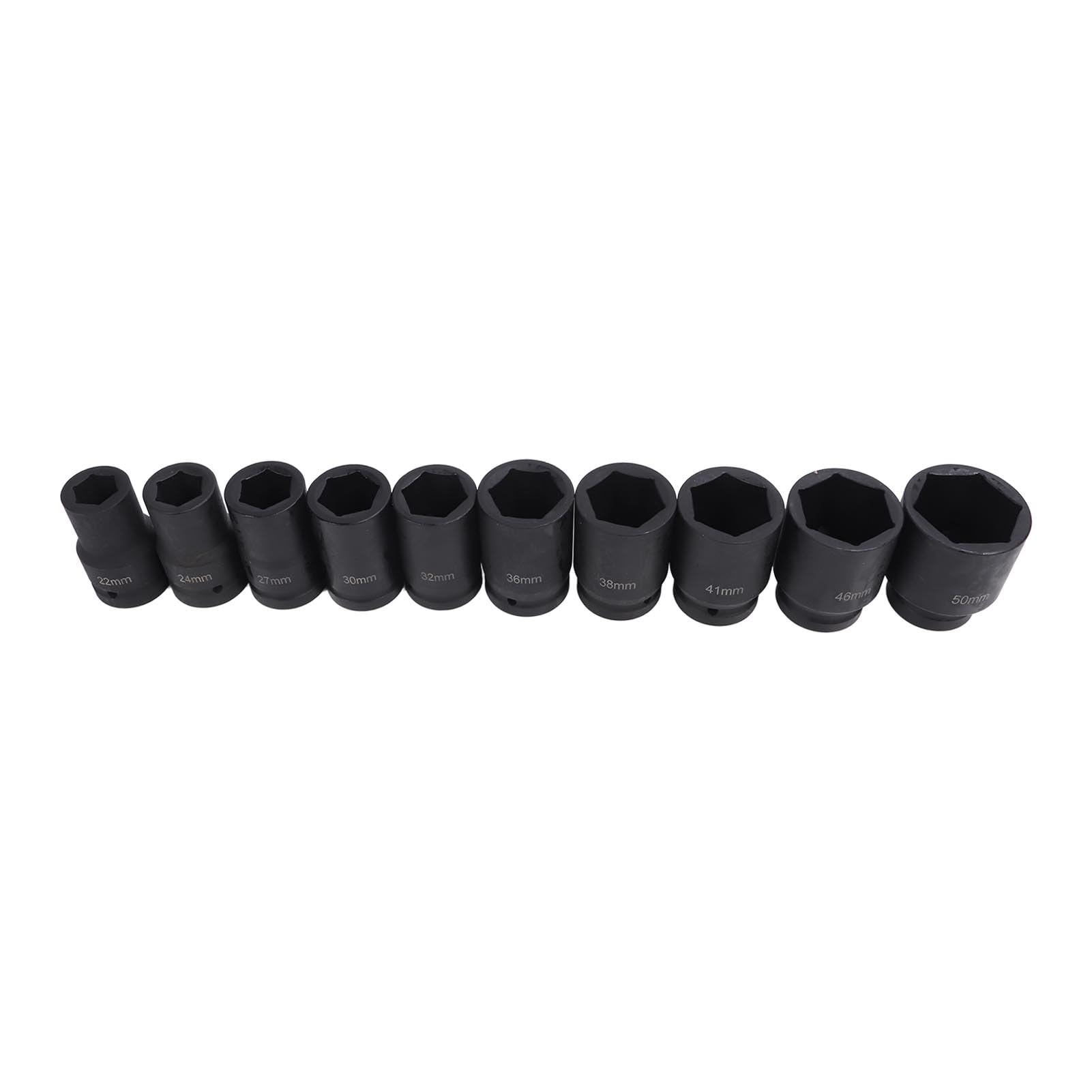 Juego de 10 Llaves de Vaso de Impacto Profundo con Accionamiento de 1 Pulgada, Resistentes, con Caja de Almacenamiento de Hierro, Versátil para Reparaciones de Automóviles,