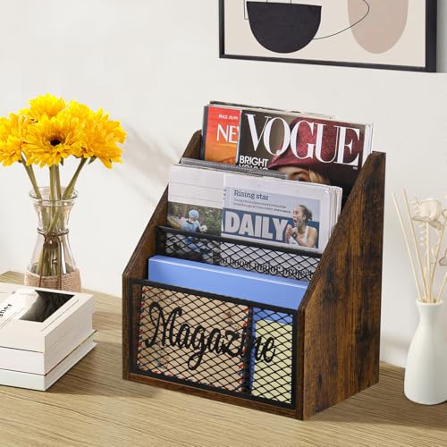 Yinmit MH008 Magazine Holder,Stepped 3 Tier Magazine Rack Floor,Magazine Storage Basket,File Holder Organizer,Folder Organizer Bin thumb #6