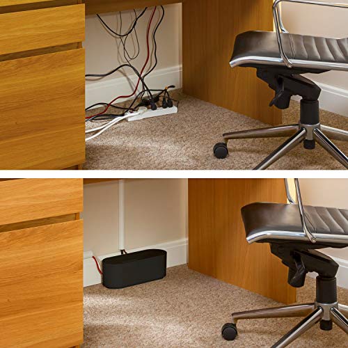 Caja y canalización para cables D-Line (pequeña): 39" de largo x 0.78" de ancho x 0.39" de alto - Negro miniatura 4