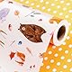 Wikadlik Geschenkpapierrolle, 43 cm x 10 m - Niedliches Fuchs-Bär-Eulen-Muster mit orangen Punkten für Jungen- und Mädchengeburtstage, Hochzeiten & Feiertage