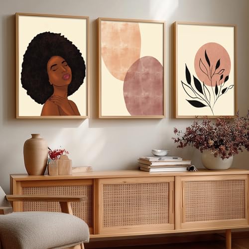 Image of kotart Abstract Paintings Set of 3 Framed Paintings for Wall Decoration, Bedroom - Framed Wall Posters /Paintings for Wall Decor (Art 10, 13x17 inch)