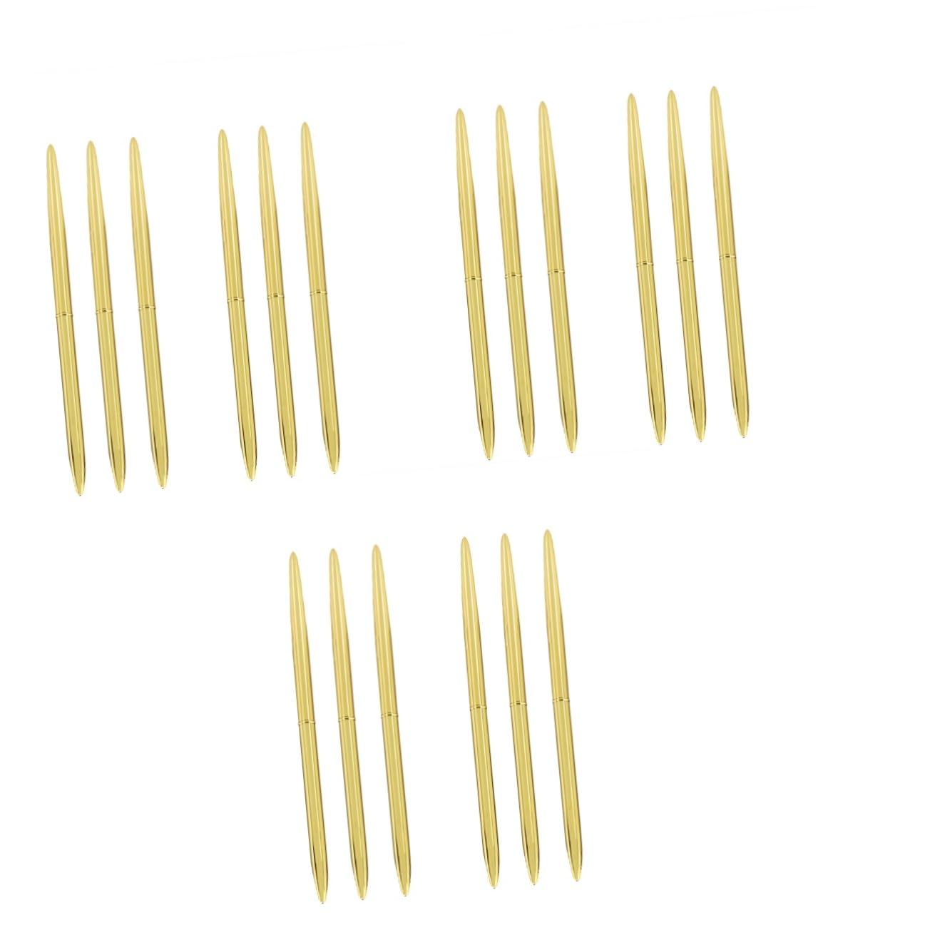 NUOBESTY 18piezas Bolígrafo De Metal Cabezas Dobles y Tinta y Elegante Para y Material Escolar Color Dorado