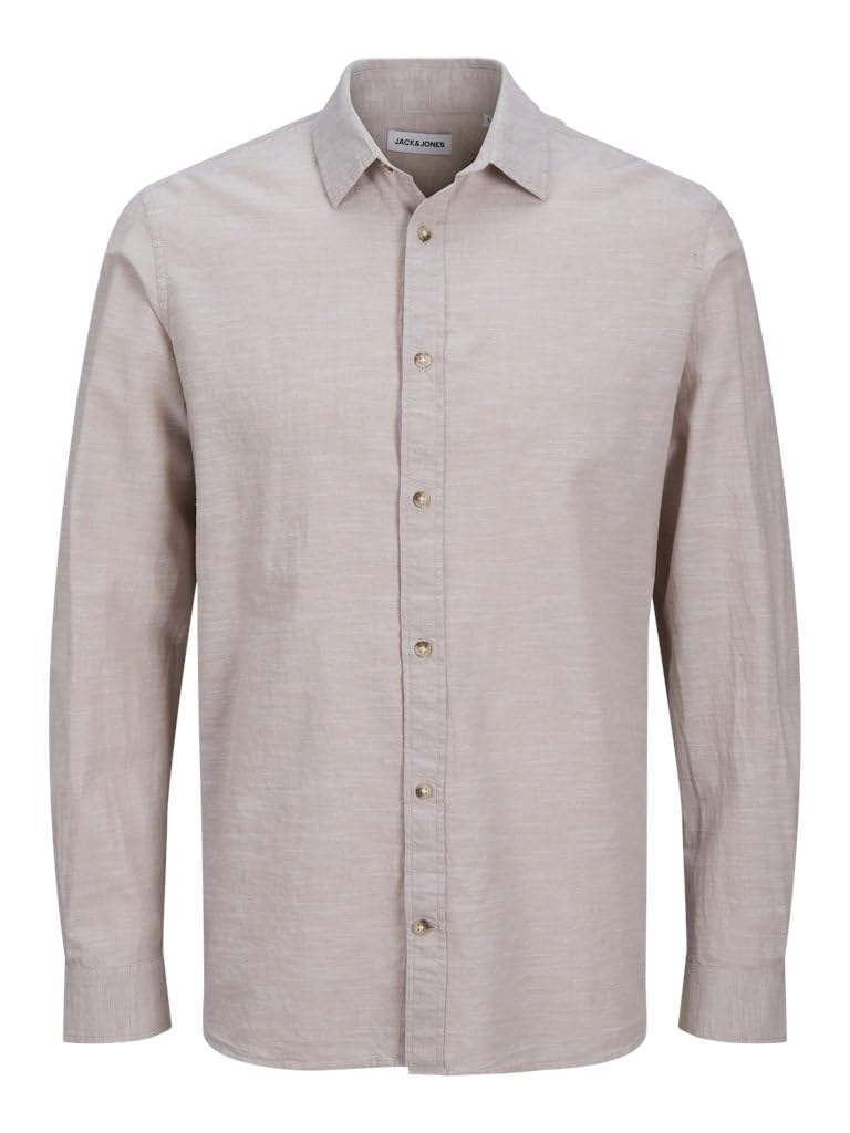 JACK & JONES Men's Jjesummer Shirt LS Sn Long Sleeve Shirt
