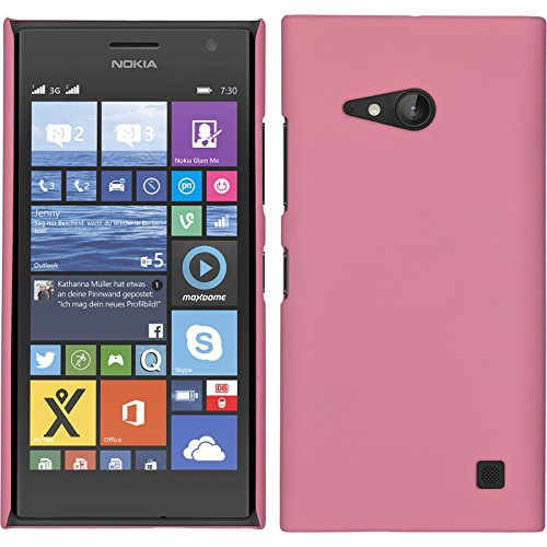 PhoneNatic Funda Rígida Compatible con Nokia Lumia 730   Goma Rosa   Cover Cubierta + Protector de Pantalla