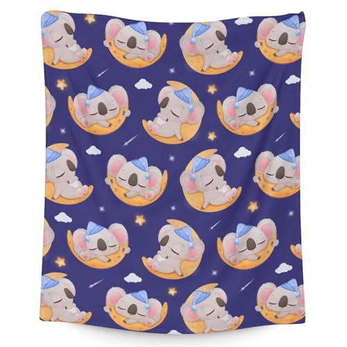 Koala Blanket Gifts - 40"x50" Cute Throw for Women, Girls - Purple Soft Fuzzy Blankets for Couch & Sofa