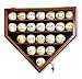 23 Baseball Ball Display Case Cabinet Holder Wall Rack Home Plate Shaped 98% UV Protection- Lockable -Walnut