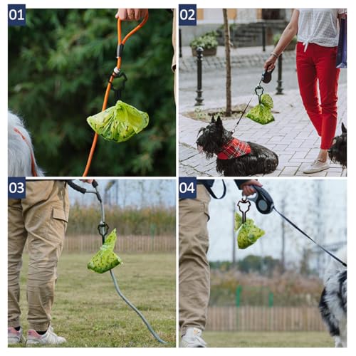 BIRLOZA Kotbeutelhalter, freihändige Halterung für Hundekotbeutel, 3 Stück, für Hundekotbeutel, Hundekotbeutelhalter für Leine, Spender, Zubehör (schwarz)