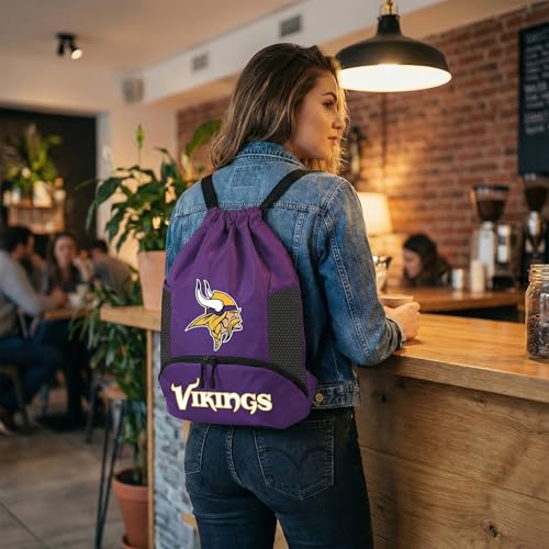 Image of NFL Minnesota Vikings Cinch Bag - Standard Logo Drawstring Backpack