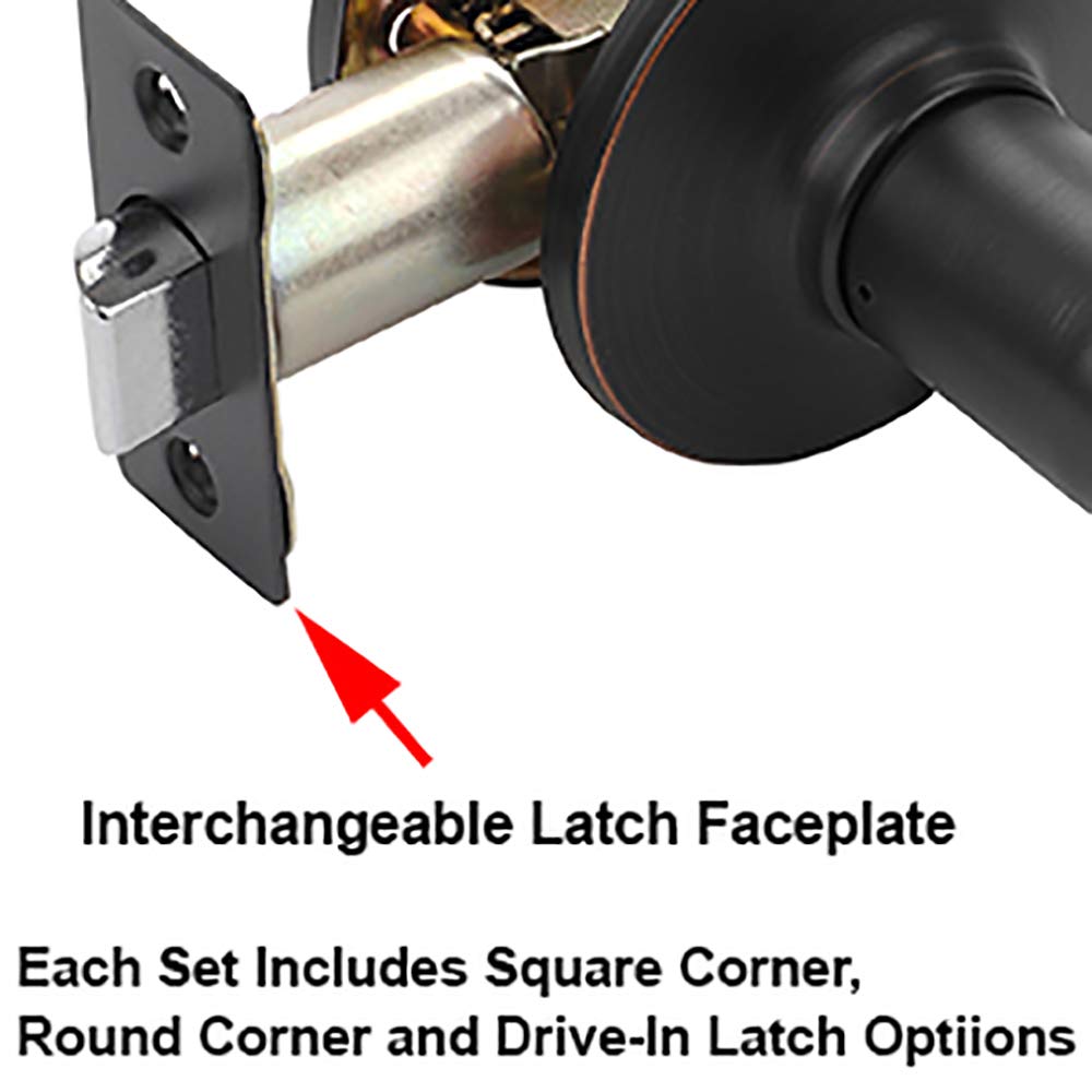 Dynasty Hardware Monterey Passage Door Lever Set - Aged Oil Rubbed Bronze, Contractor Pack (5 Pack), Adjustable Backset