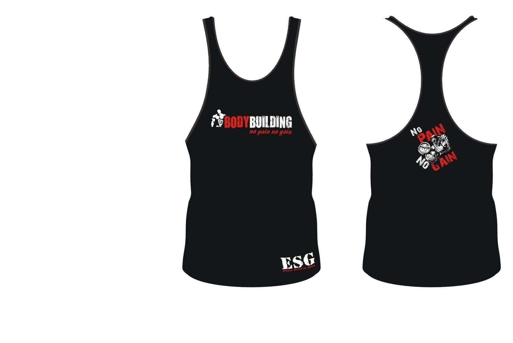 Eagle Sports Gear Premium Quality ESG Body Building Vest - No Pain No Gain - Thin Back