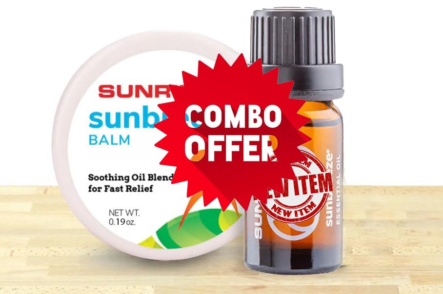 GenericSunbreeze. Essential Oil (0.34oz) and Balm (0.19oz) Combo for Massage, Unscented, Hypoallergenic, Unisex, Adults, Active Individuals, Office Workers, Relaxation Seekers