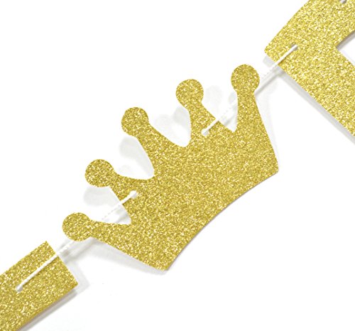 Welcome Prince Gold Glitter Banner-Boy Baby Shower , Birthday, Pregnancy Reveal Banner #TOP3