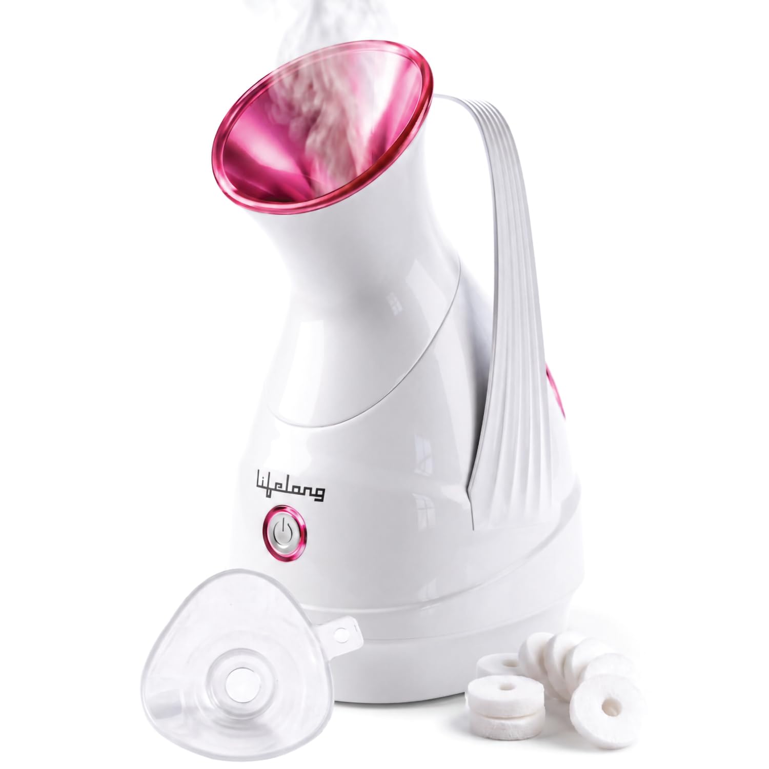 Lifelong Steamer & Vaporizer for Cough, Cold & Facial-100ml | Nano-Ionic Portable Face Steamer for Facial, Steam Inhaler for Sinus & Vaporizer Machine for Adults & Kids | 10Sec Mist, 10 Cotton Pads-image-29