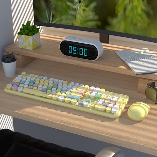 Image of UBOTIE Colorful Wireless Keyboard and Mouse Combo (Yellow-Polychrome)