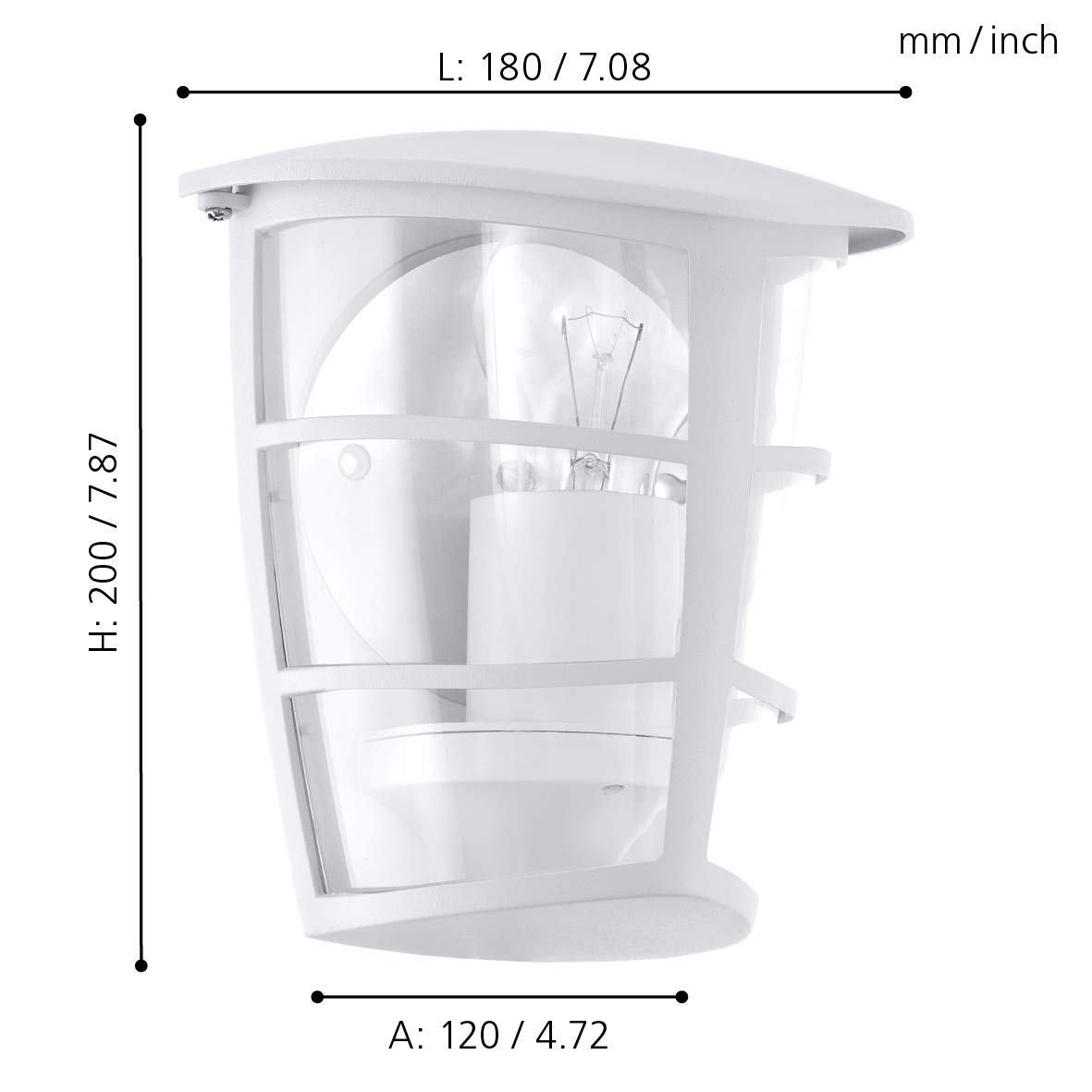 Eglo Applique murale extérieure Aloria, lampe murale 1 flamme, en aluminium