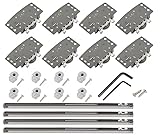 VICTAC Soft Close Wardrobe Sliding Double Sky Track Door Roller for Wardrobe Sliding Doors, Wooden Sliding Doorgear, Wheel Roller with Dampers for 2 Door (Track Not Included)