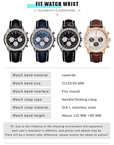 Bracelet montre cuir softwatch 24mm marron fermoir pliant sécurisé - 5
