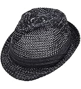 [エクサス] 中折れハット 大きいサイズ帽子 頭周り約65cm アゼ編みサーモデニム帯 メンズ ブラックグレー