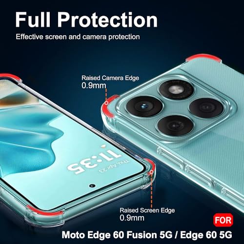 Image of TheGiftKart Crystal Clear Back Cover Case for Motorola Moto Edge 60 Fusion 5G / Edge 60 5G | Shockproof Soft TPU Case | Cushioned Edges for Ultimate Protection Back Cover Case (TPU, Transparent) | Crystal Clear