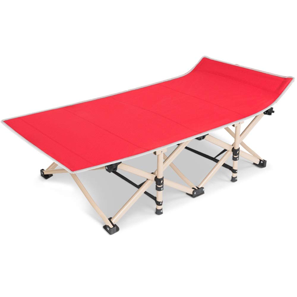 Lit de nuit pliant pour pause dejeuner et camping rouge