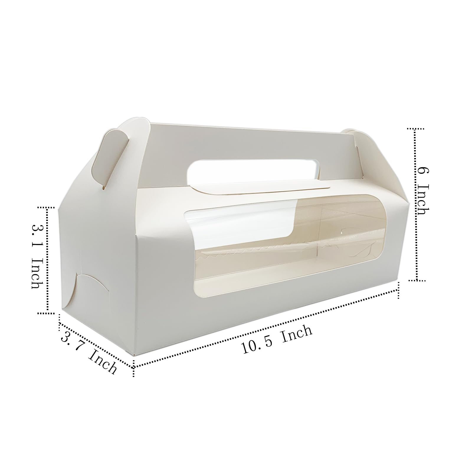 30 cajas de regalo de panadería transparente grande de 10.6 x 3.7 x 3 pulgadas con cartón, caja de regalo de caramelos, cajas de regalo para regalos, fiestas, galletas, pasteles, cupcakes,