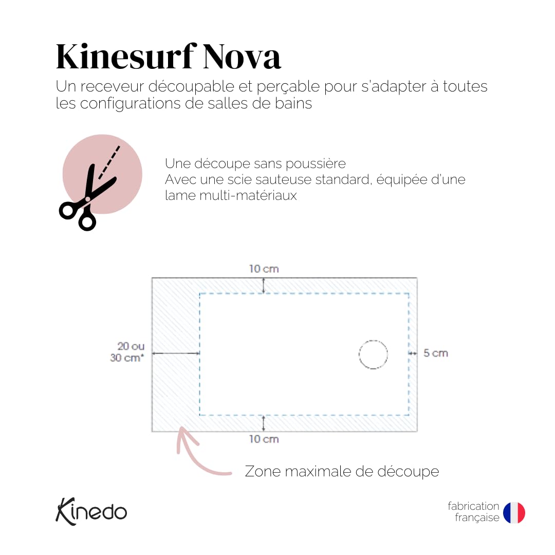 Receveur KINEDO Kinesurf Nova 120X80 blanc mat