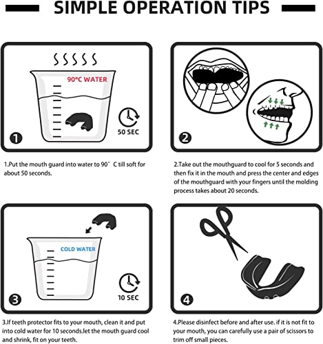 Mundschutz Boxen, 6 Stücke Sport Zahnschutz Mundschutz Boxen Herren,Sportmundschutz für Boxen, Kampfsport, MMA, Muay Thai, Hockey, Schützt Zähne, Zahnfleisch & Kiefer(Transparent)
