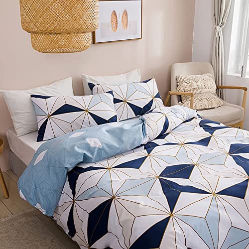Literie imprimé géométrique avec housse de couette double en microfibre - 5