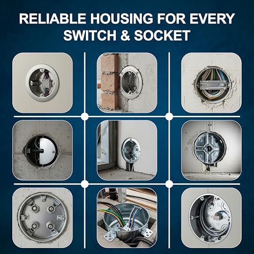 Image of Forus 4-Inch Conceal Box - Flush Mount Electrical Box, Durable GI Metal Concealed Wall & Ceiling Wiring Box, Compact Indoor Electrical Enclosure for Secure Wiring Pack of 3