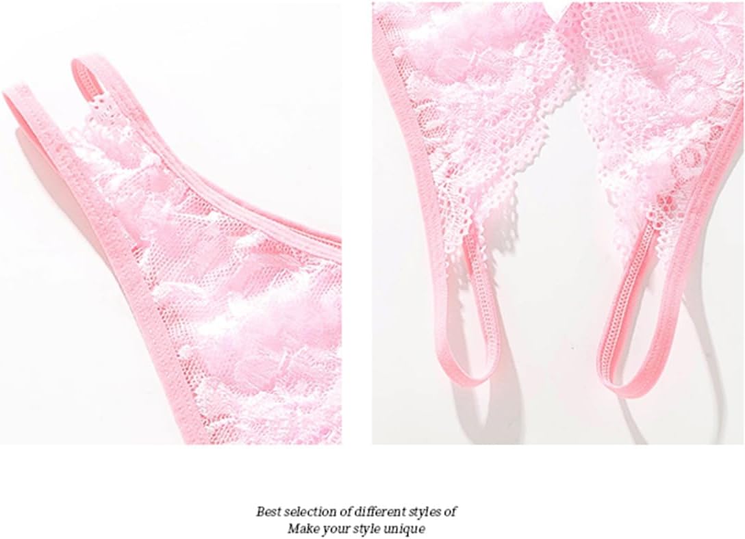 Justgoo Womens Lace G-String Thongs Panties Underwear Low Rise T-Back Underpants Pack of 1-5 - Image 6