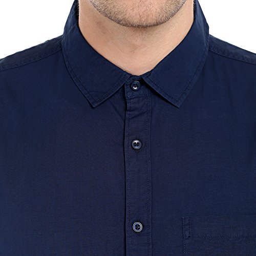 Image of Dennis Lingo Men Cotton Solid Slim Fit Casual Shirts