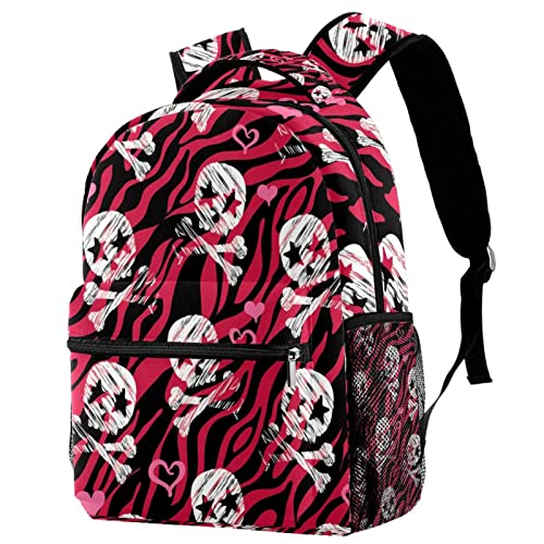 Sac à dos crâne coloré voyage avec porte-gourde ergonomique
