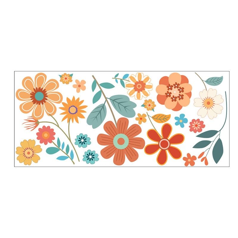 Vomika Colorful Flower Wall Stickers, Removable Flowers Wall Decals - Image 3