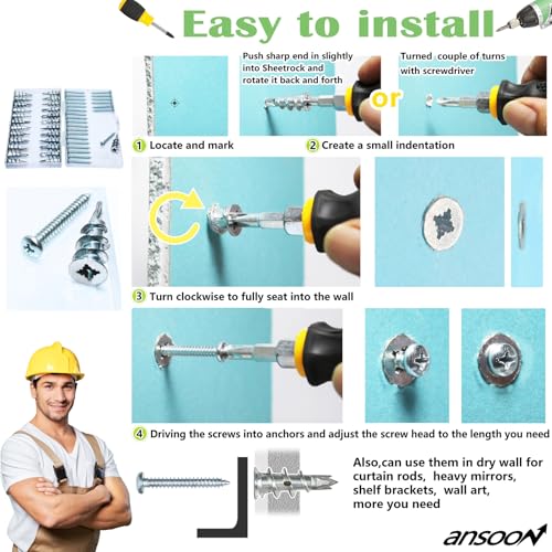 Ansoon ASANCHOR50 Zinc Self-Drilling Drywall Anchors thumb #3