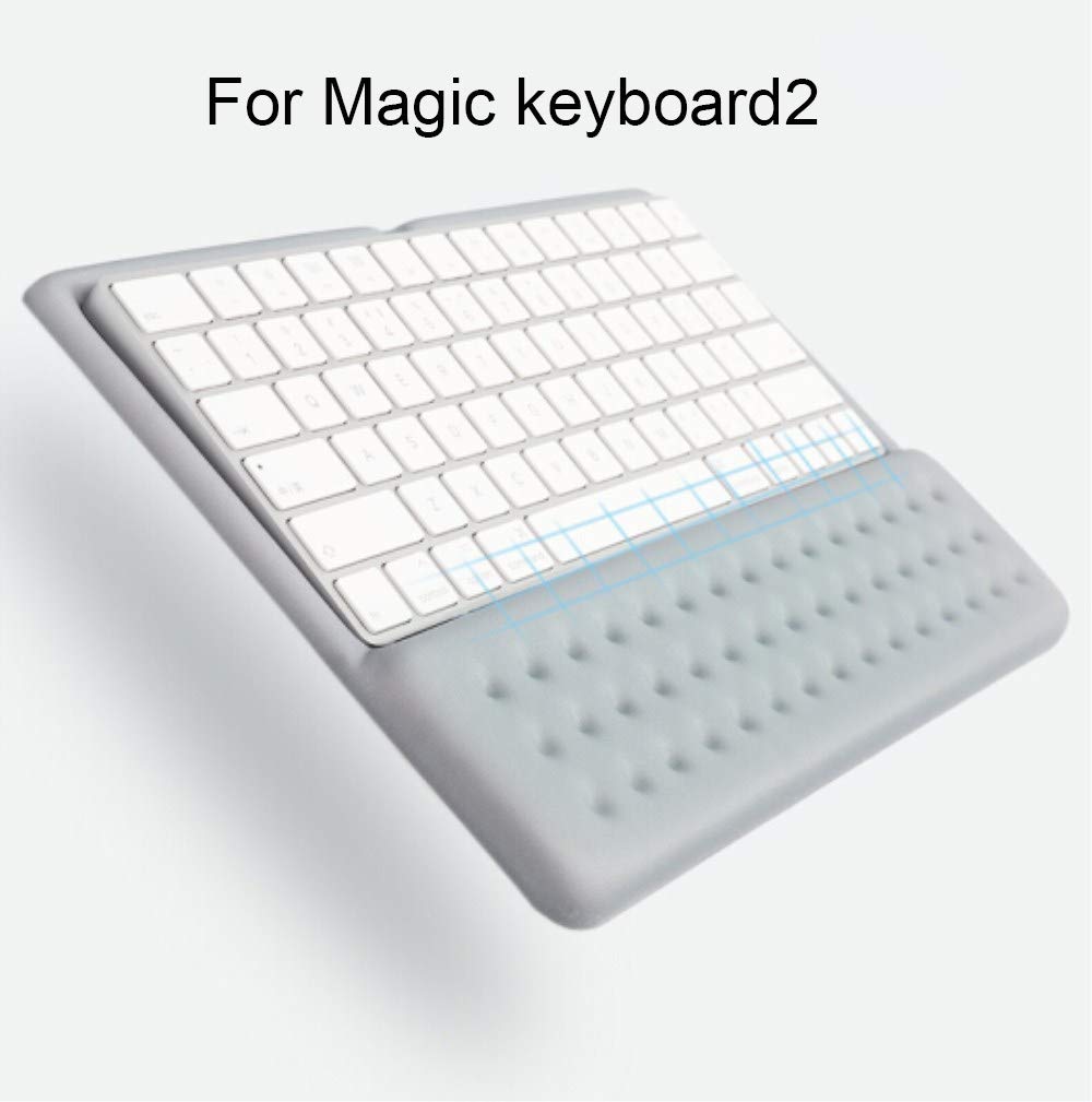 Repose-poignet ergonomique 2 en 1 en mousse à mémoire de forme pour Apple Magic Keyboard 2 (gris)