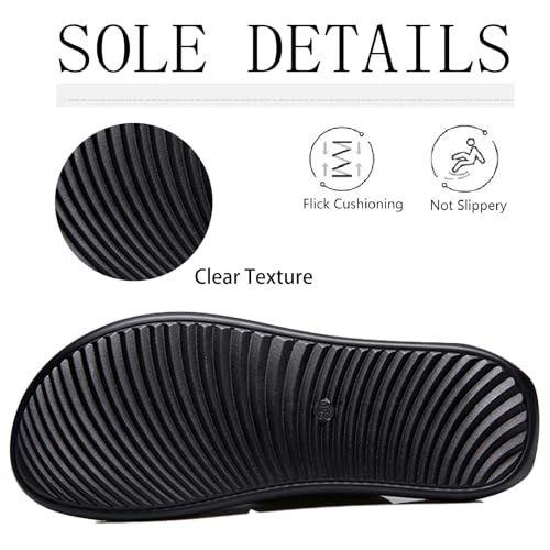 Men's Leather Dual Use Casual Flat Sandals Comfortable Breatheable Non-Slip Slip-on Summer Open Toe Beach Sandals for Outdoor Walking Hiking Driving4