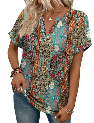 Image of WIHOLL Womens Blouses Spring Tops Short Sleeve Shirts Dressy Casual Summer Vacation Fashion Clothing 2026