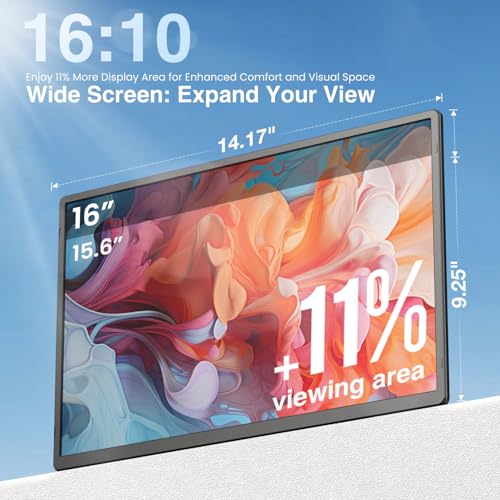 Image of FLYTOCCA 16 inch Laptop Screen Extender, Updated 1200P FHD Portable Monitor with 16:10 Aspect Ratio Screen, Rotation Detachable Screen, Laptop Monitor Extender Compatible with Windows, Mac, Chrome