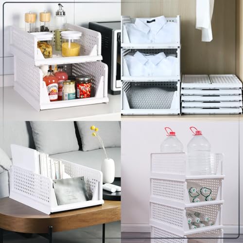 Image of CHESTON Wardrobe Organizer for Clothes Foldable & Stackable Almirah /Cupboard for Clothes Multi Purpose Plastic Shelf Clothes Box for Wardrobe Pack of 1