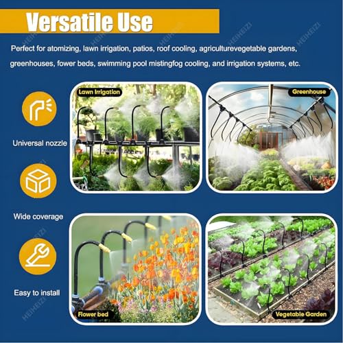 Miniatura 7 de Kit de riego por goteo de bricolaje - Sistema automático de riego de jardín para césped, camas elevadas e invernaderos, 98 pies con adaptadores de