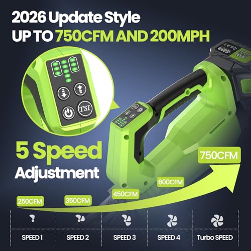 Soffiatore Aspiratore A Batteria Soffiatore A Foglie Senza Spazzole 1000W, 96000RPM, 21V 8000Mah, 5 Velocità Regolabili, Leggero Silenzioso Portatile, Soffiatore Elettrico Per Giardino Vialetto Patio - 3