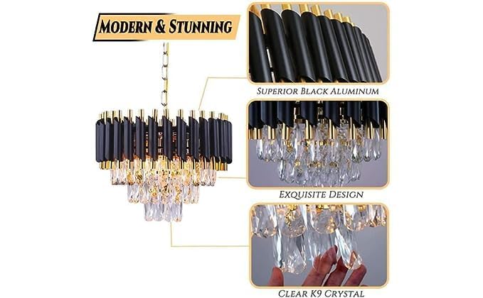 Image of glass Black Mamba Round Chandelier (800 MM)